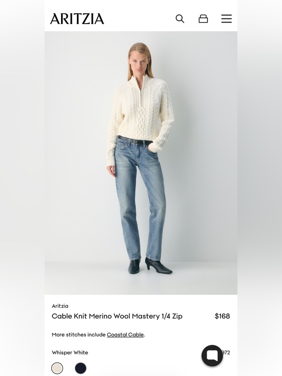Aritzia Sweaters - Aritzia Heritage knit merino wool 1/4 zip